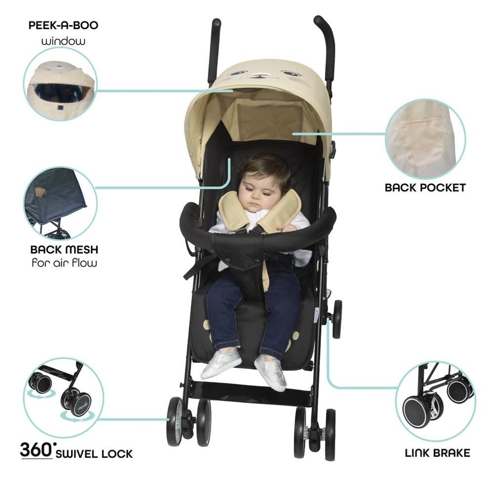 مون - عربة أطفال خفيفة بتصميم قطة