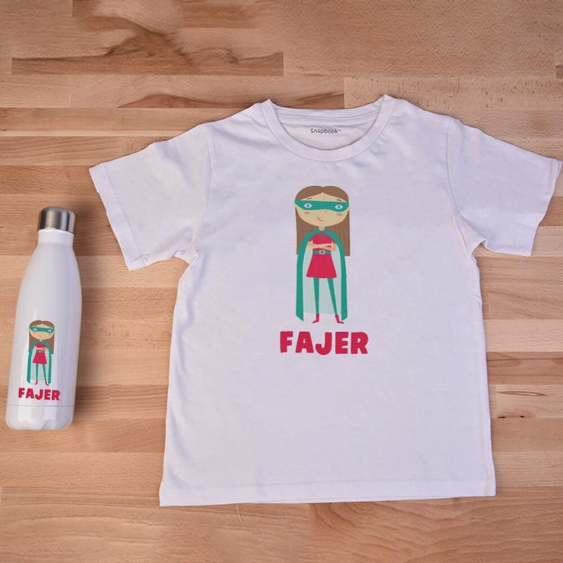 فتاة خارقة - تي شيرت وزجاجة فولاذية