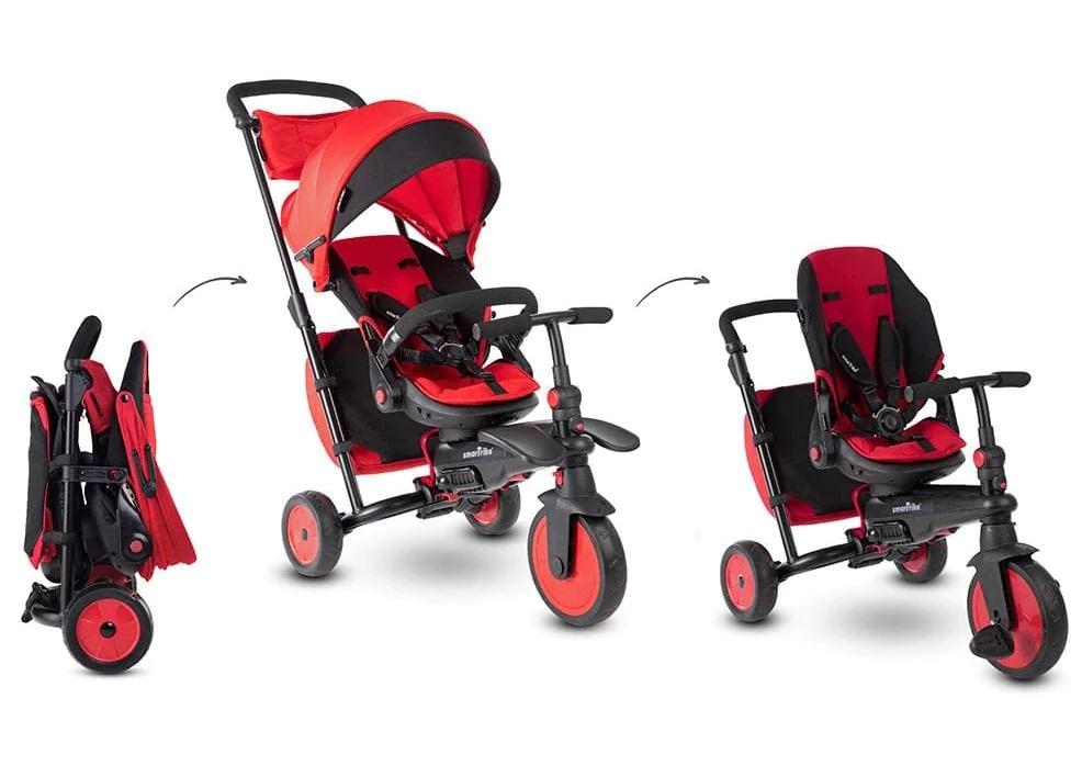 سمارترايك - عربة أطفال 7 في 1 قابلة للطي لون أحمر