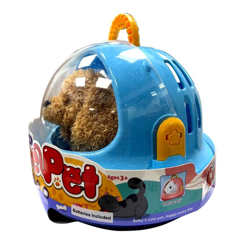 حيواني اللطيف الأليف - كلب بني مع قفص