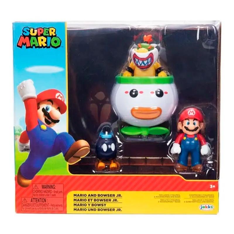 World of Nintendo Mario & Bowser Jr. Exclusive Action Figure 4-Pack