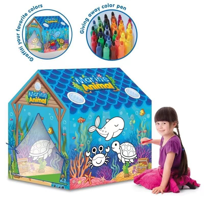 DIY Graffiti Marine Animal Tent Play House