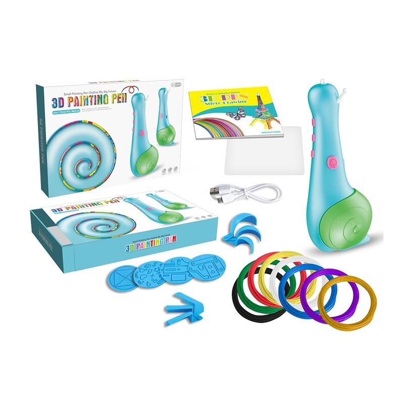 قلم التلوين 3 دي القابل للشحن بتصميم الحلزونة