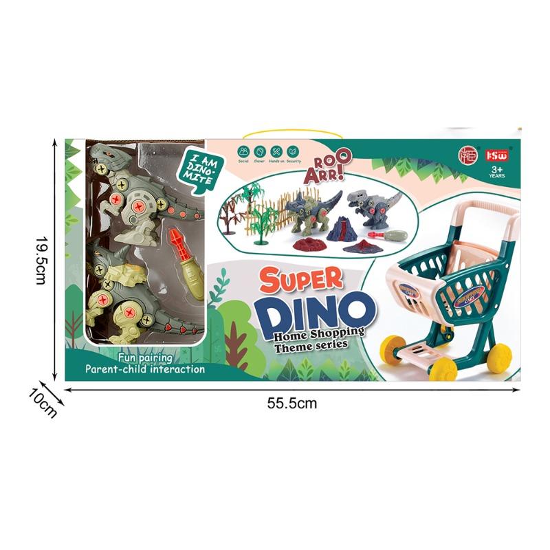 Shopping Cart Play Set with Dinosaur - Green