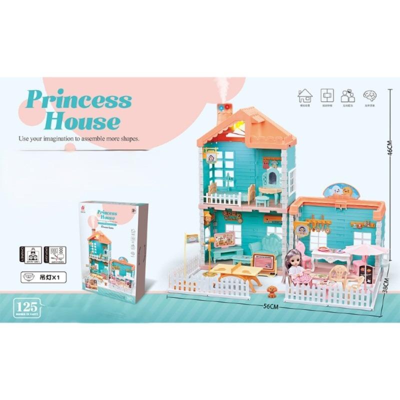 مجموعة فيلا دمية مع رذاذ ضوئي ضبابي