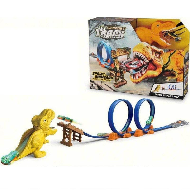 Exciting Dino Race Track Set with Die-Cast Car