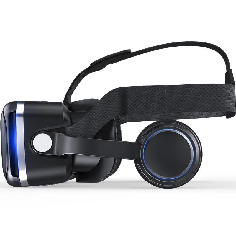 Vr Shinecon 3D Glasses Headset with Headphone - Black