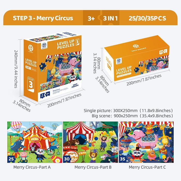 Level Up Puzzles Step 3 - Merry Circus 3 In 1