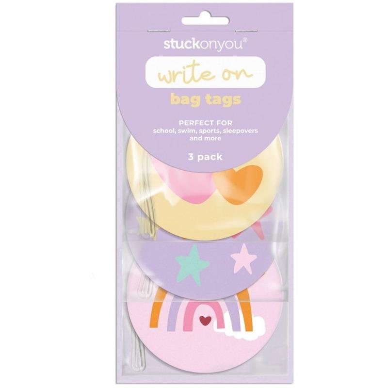 Stuck On You Write On Bag Tags Pastel Party 3 Pack