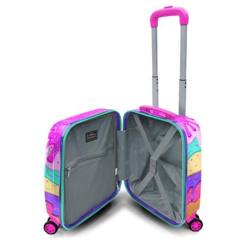 Coral High Kids Pink Colorful Ice Cream Patterned Children's Suitcase