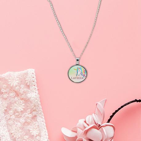 Unicorn in Colors - Round Pendant