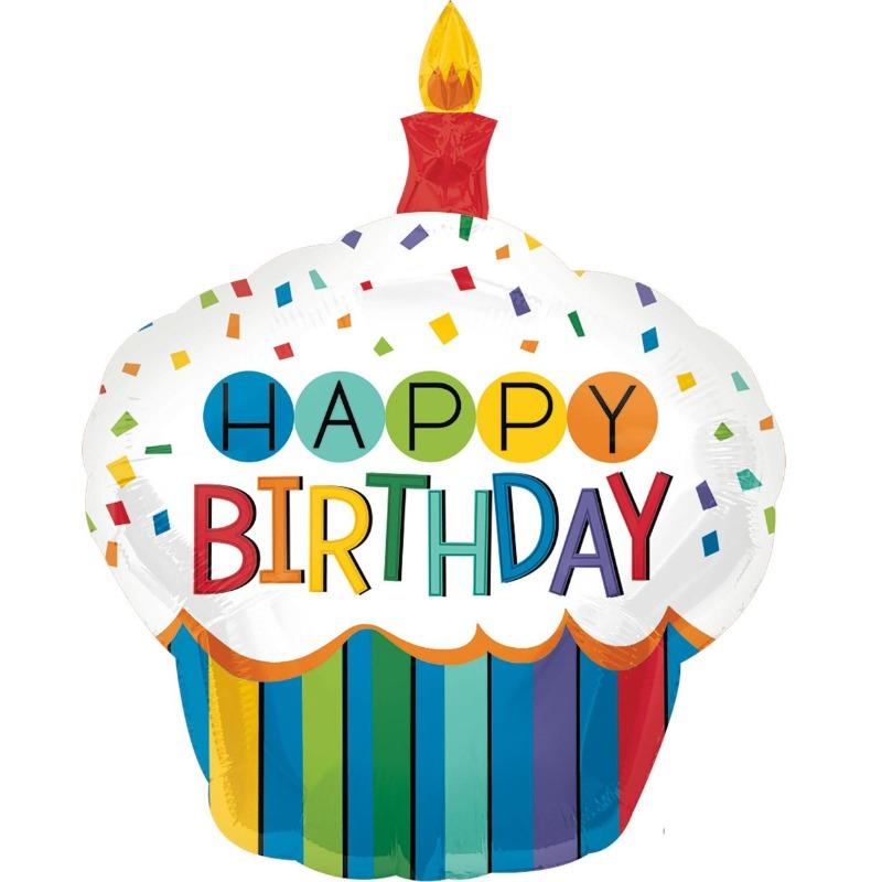Everts Multi Colored Cupcake Supershape Foil Balloon