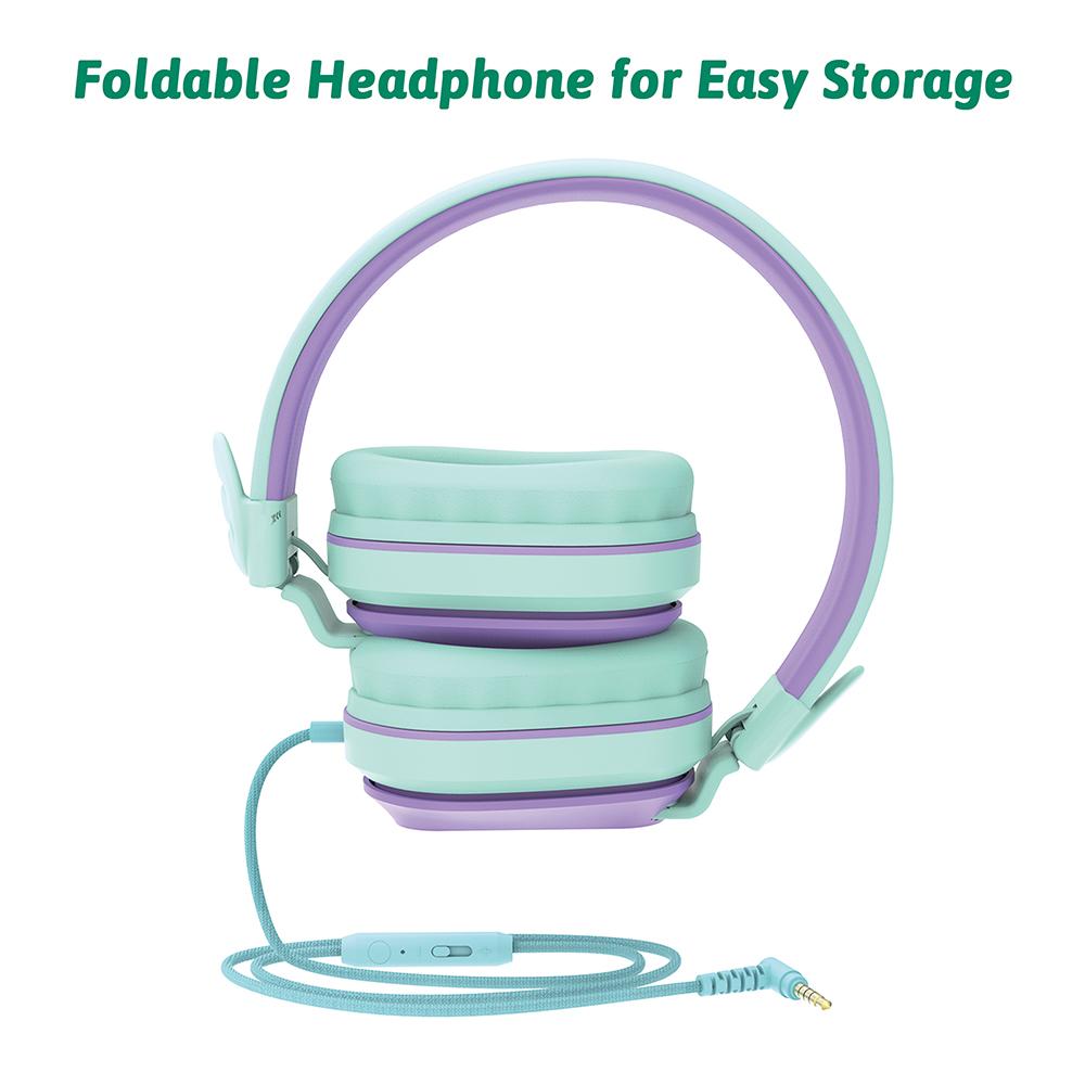 Riwbox Foldable Headphones Purple Green