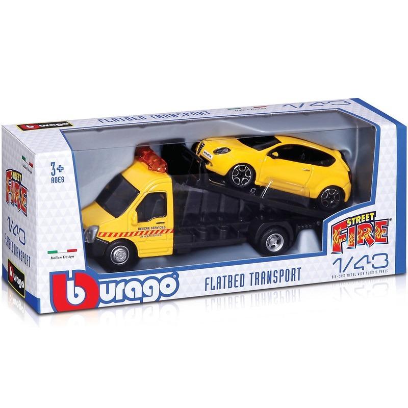 Bburago Street Fire Flatbed Transport