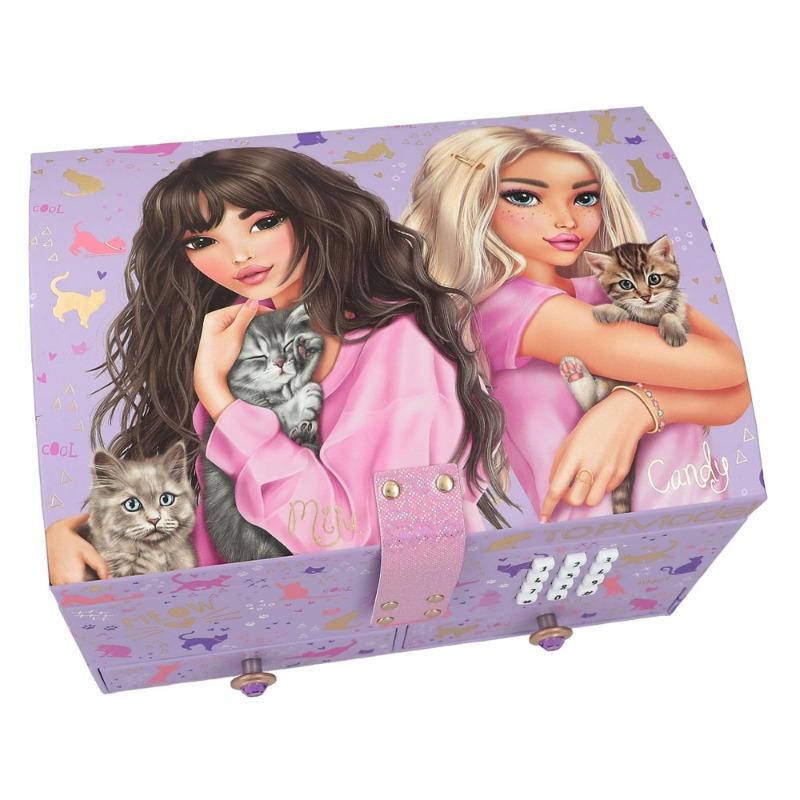 توب مودل - صندوق المجوهرات مع الكود والصوت لون بنفسجي