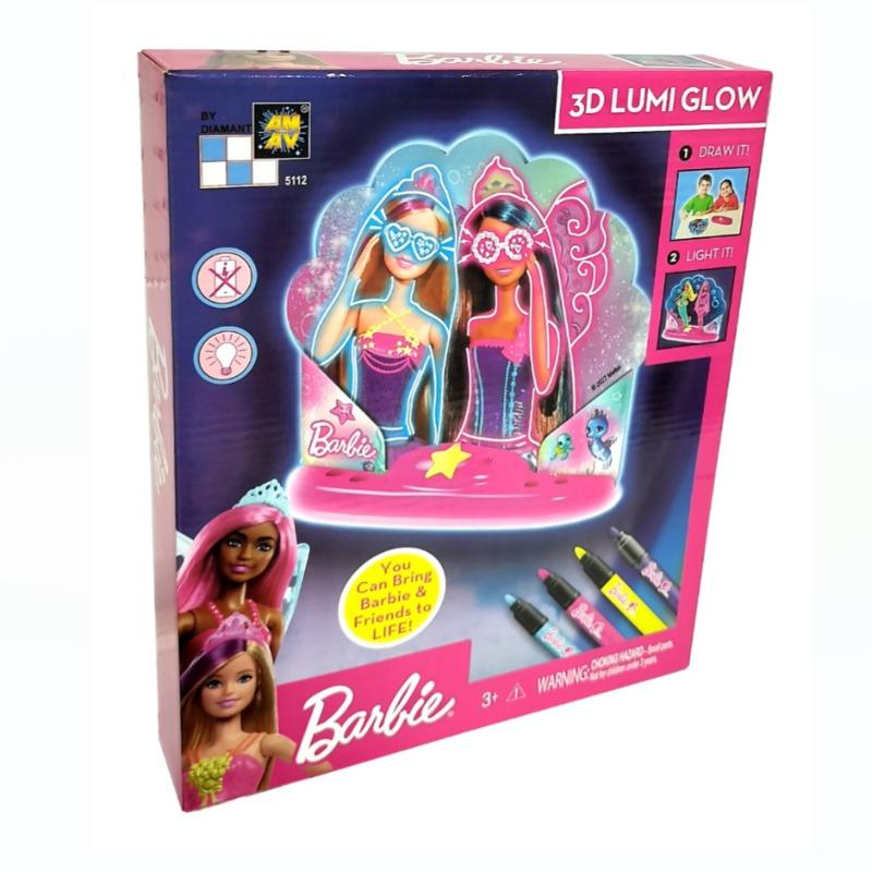باربي - لوحة تتبع مضيئة فيري قلو بينت و لايت - متنوع
