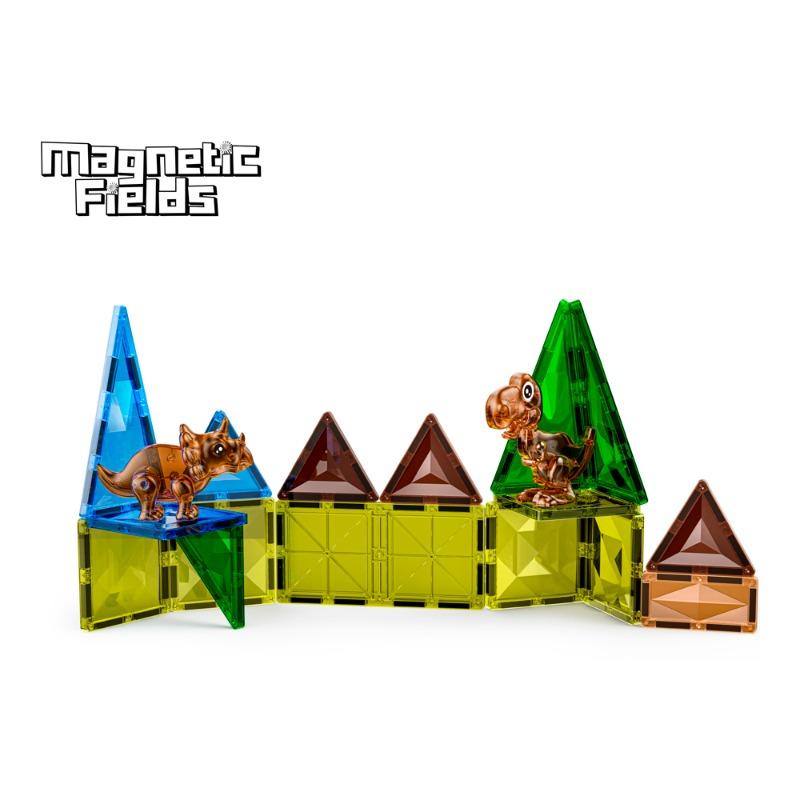 Magnetic Fields Dinosaur 3D Diamond Magnetic Tiles Set - 18 Pcs