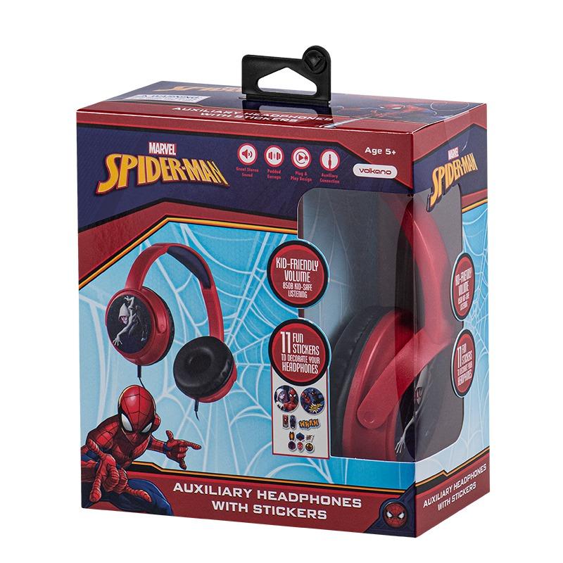 Volkano Marvel Spiderman Padded Aux Headphone With Stickers