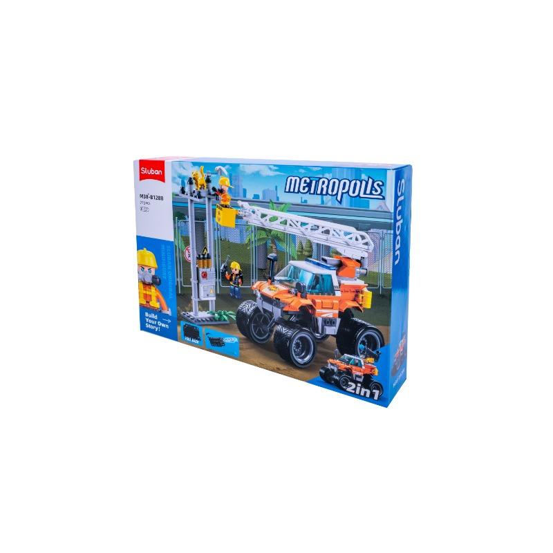Sluban Rescue Fire Truck Pull-Back Building Set 272 Pieces
