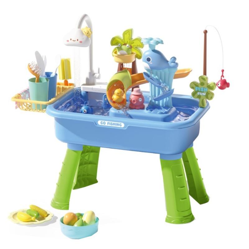Battery Operated Vegetable Washing Playset with Washbasin