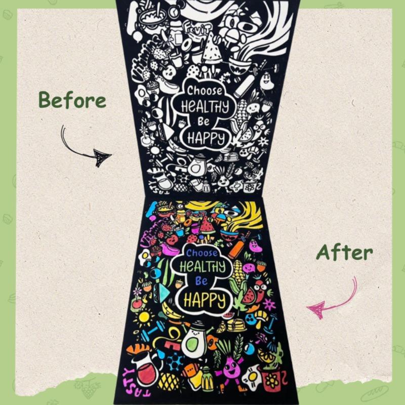 Pep Play Coloring Canvas Fruit and Vegetable Design