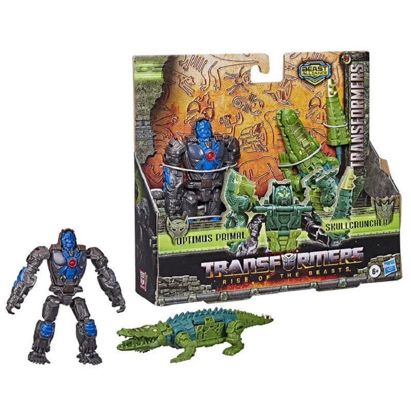 Transformers Rise Of The Beasts Optimus Primal And Skullcruncher Action Figures