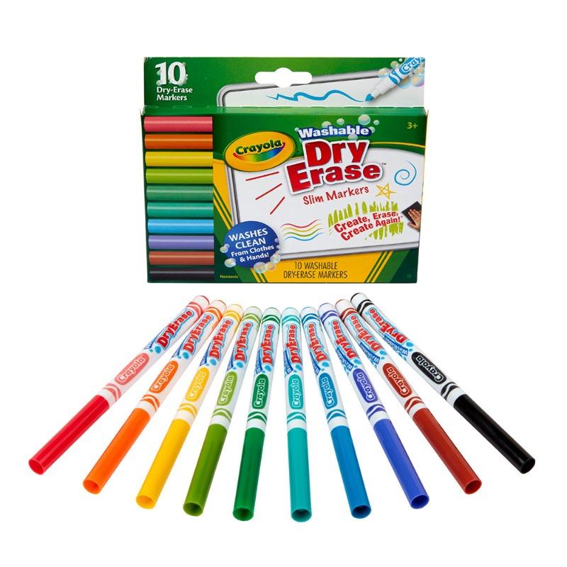 Crayola Wedge Tip Dry-Erase Washable Markers - 10pcs