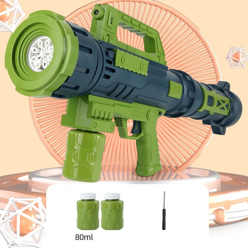 Electric Bubble Gun with Light and Sound - Green