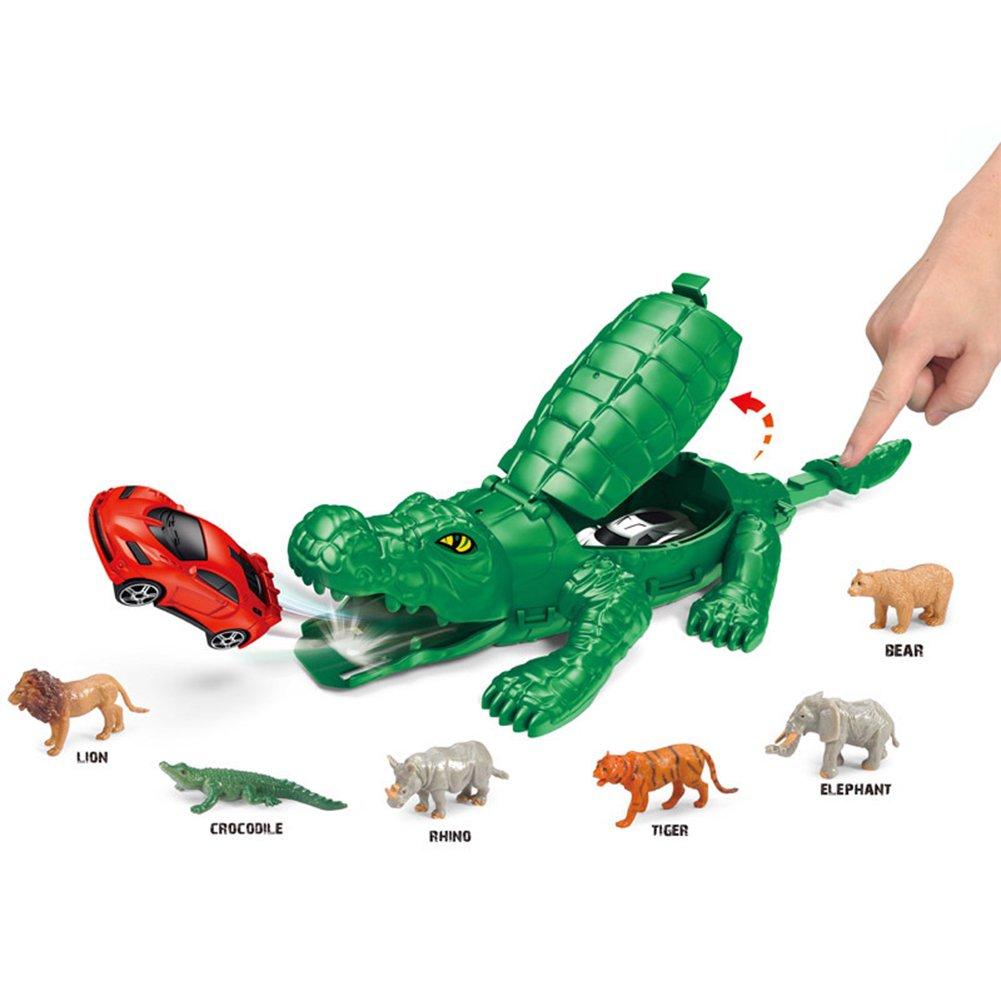 مجموعة لعب التمساح قاذف السيارات