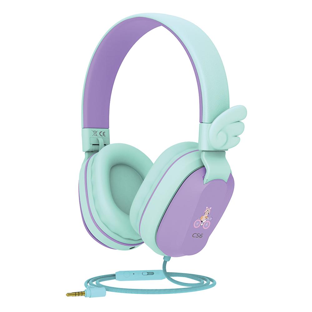 Riwbox Foldable Headphones Purple Green