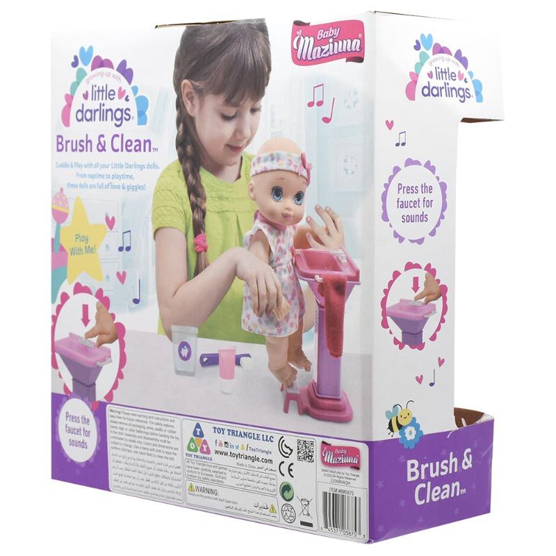 Baby Maziuna Little Darlings Brush and Clean Doll 9 Pcs