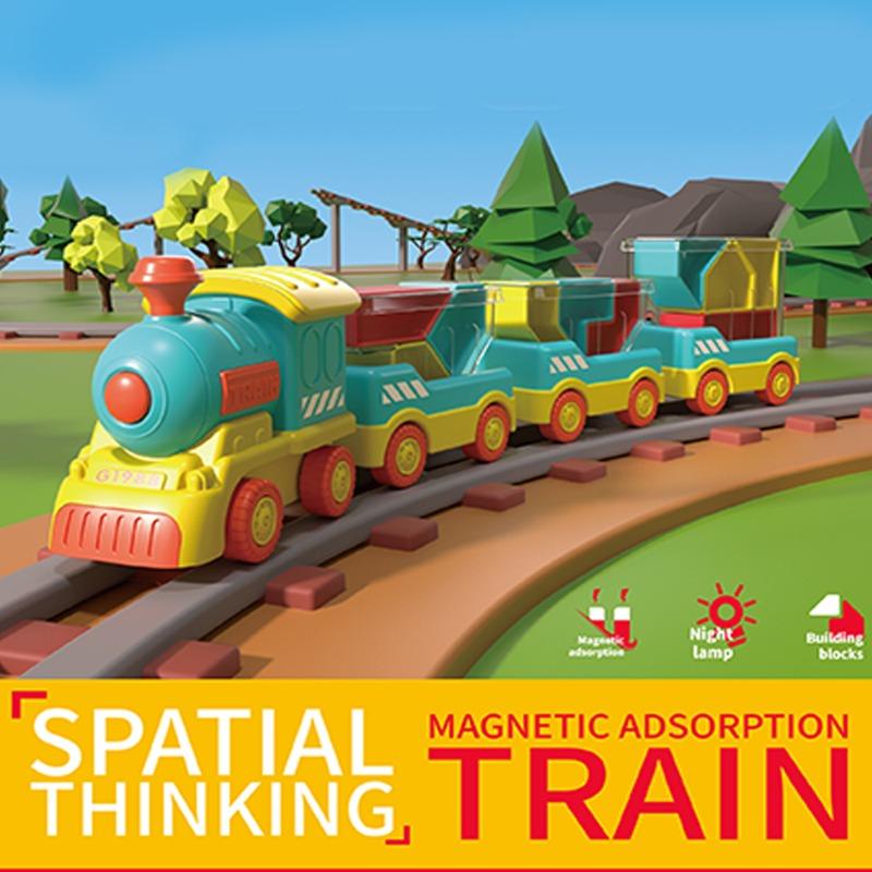 Spatial Thinking Magnetic Adsorption Train Set