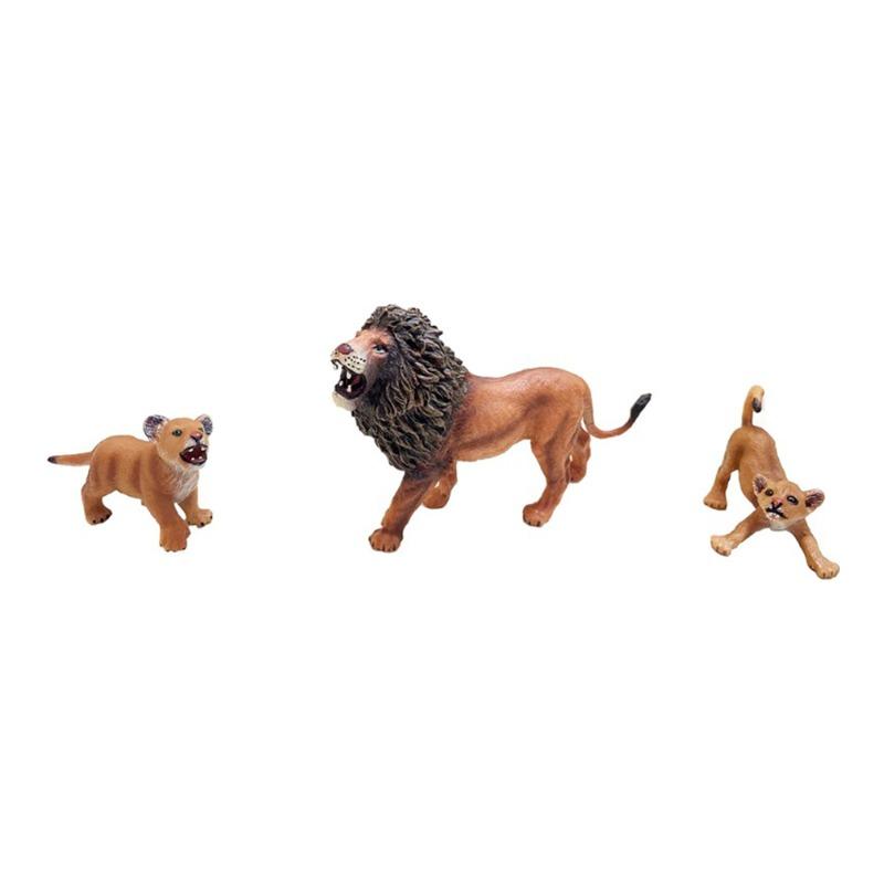 تي تي سي - سلسلة مجسمات الحيوانات أسد 3 قطع - أشكال متعددة
