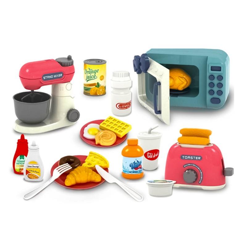 Kitchen Set Pink And Blue - 12 Pcs