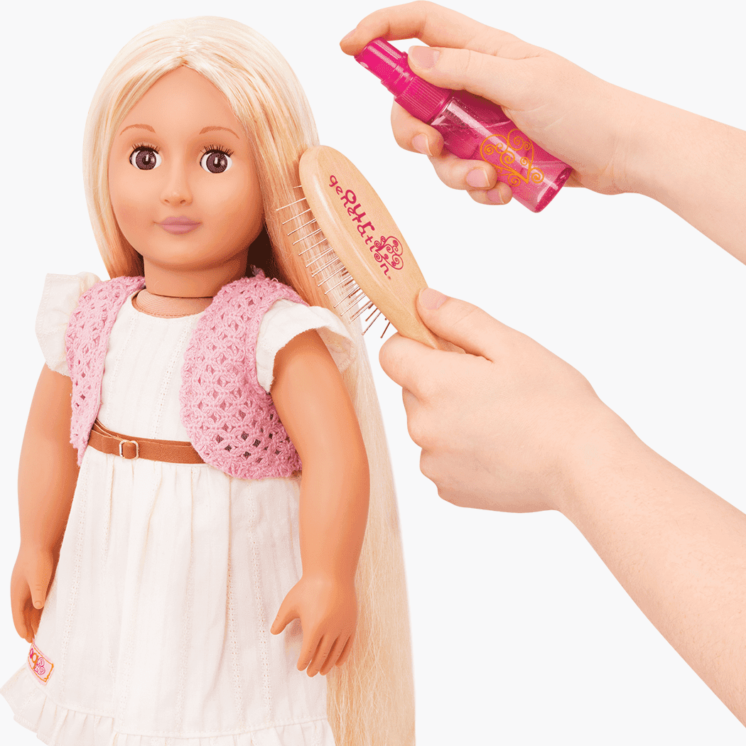 أور جنيريشن - مجموعة فرشاة شعر الدمى وزجاجة بخاخ