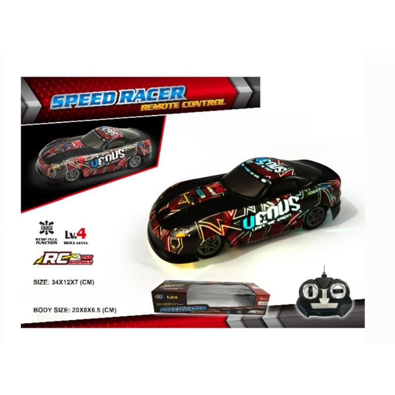 Speed Racer Remote Control Car With Lights 1:24 - Assorted