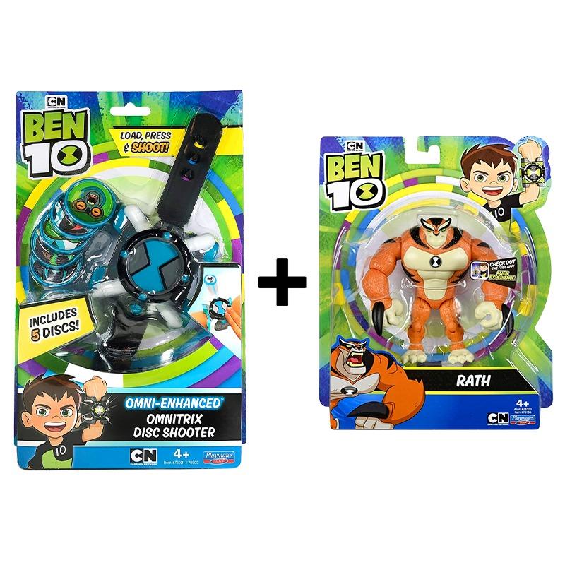 Buy 1 Get 1 Free Ben 10 Rath Action Figure + Omnitrix Disc Shooter Watch