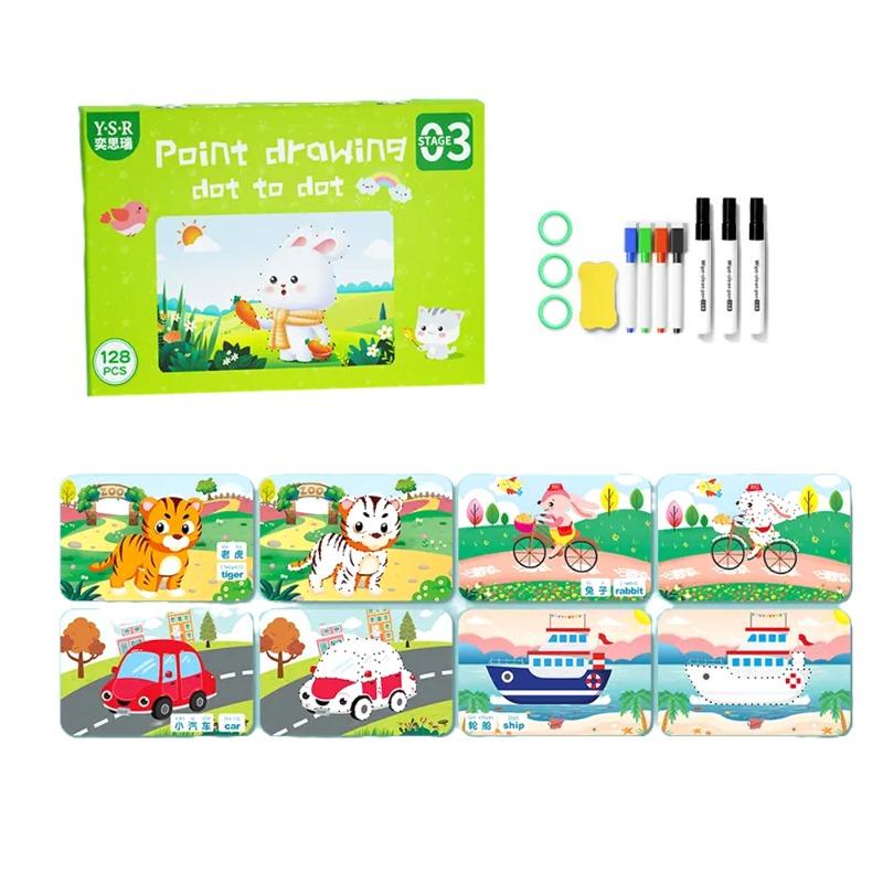 Paint Drawing Dot To Dot Set - 128 Pcs