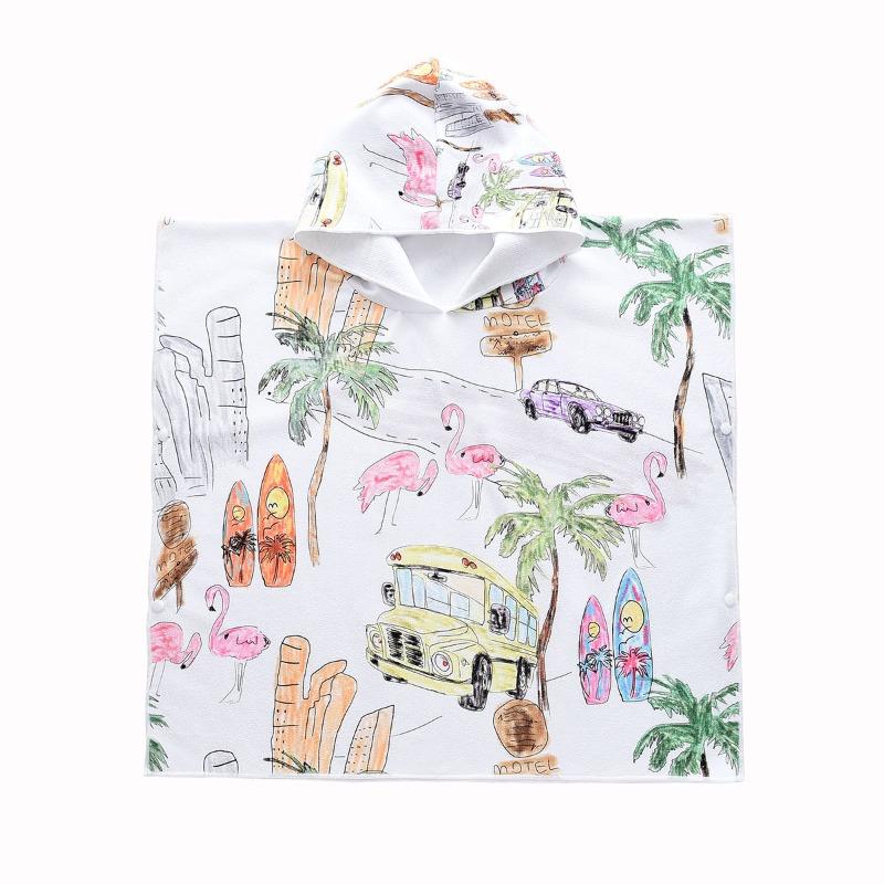 سيشل - رداء منشفة شاطئ فلامينجو آند بالم - كبير