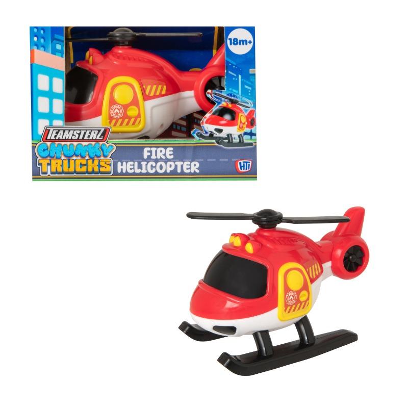 Teamsterz Construction Trucks Fire Helicopter Toy - Rescue Vehicle Playset