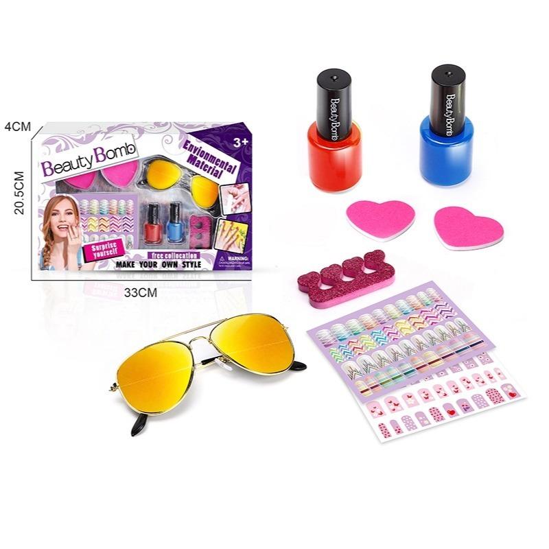 Buy 1 Get 1 Free Sparkle And Gliter Make Up And nails Set + Beauty Bomb 3d Nail Art Cosetics Set With Glasses