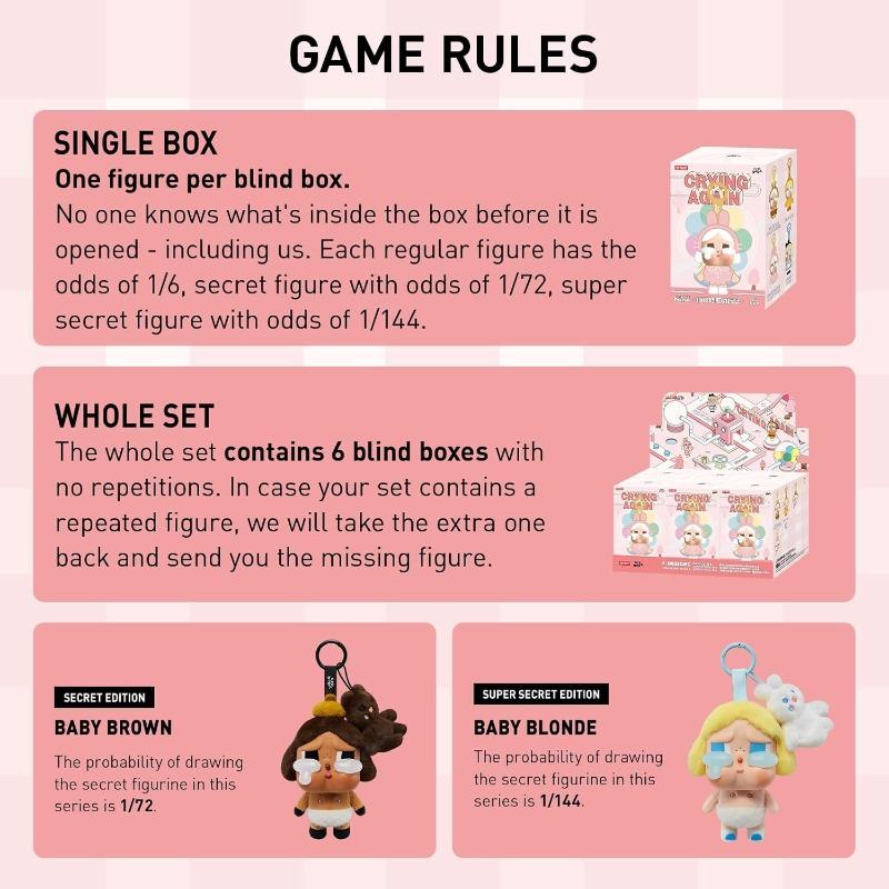 Pop Mart Cry Baby Vinyl Face Plush - Crying Again Version