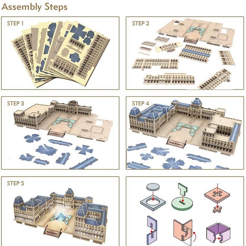 Cubic Fun 3D Building Puzzle Paris The Louvre Museum