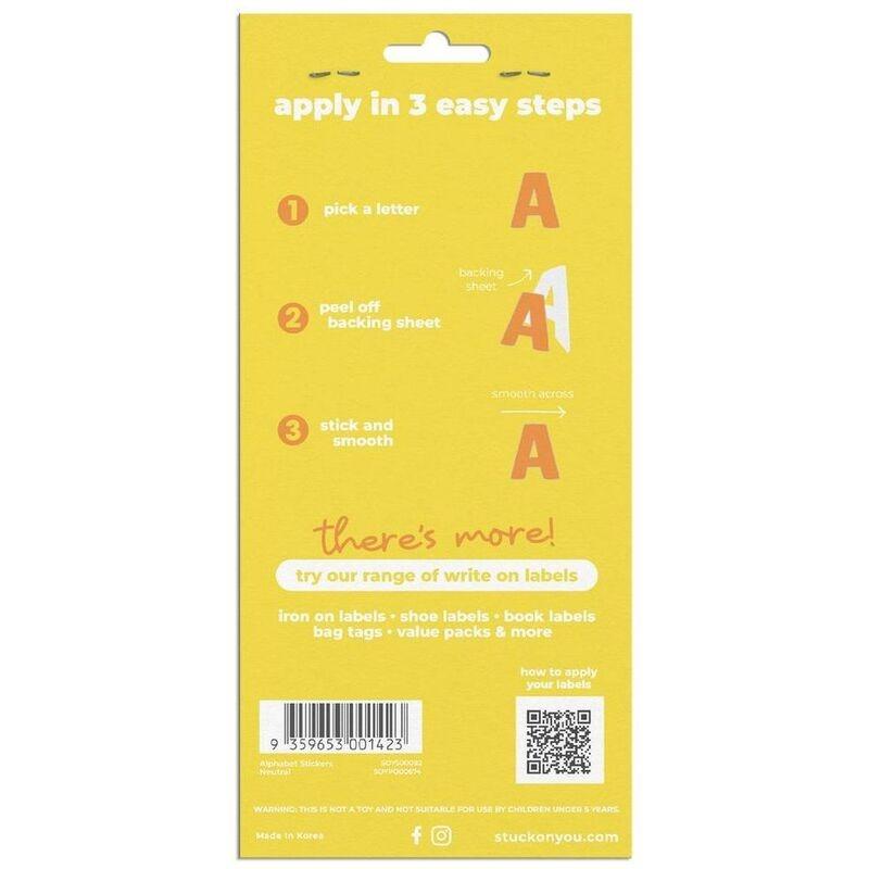 Stuck on You Alphabet Stickers Neutral Yellow
