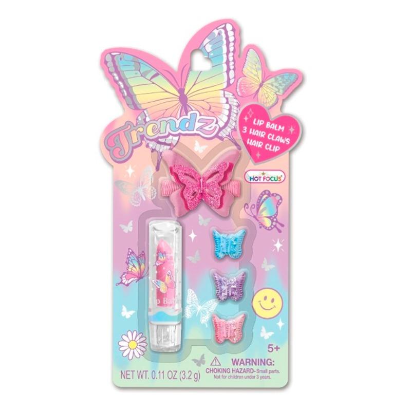 هوت فوكس - مجموعة مرطب الشفاه و أكسسوار الشعر تريندز بتصميم الفراشة