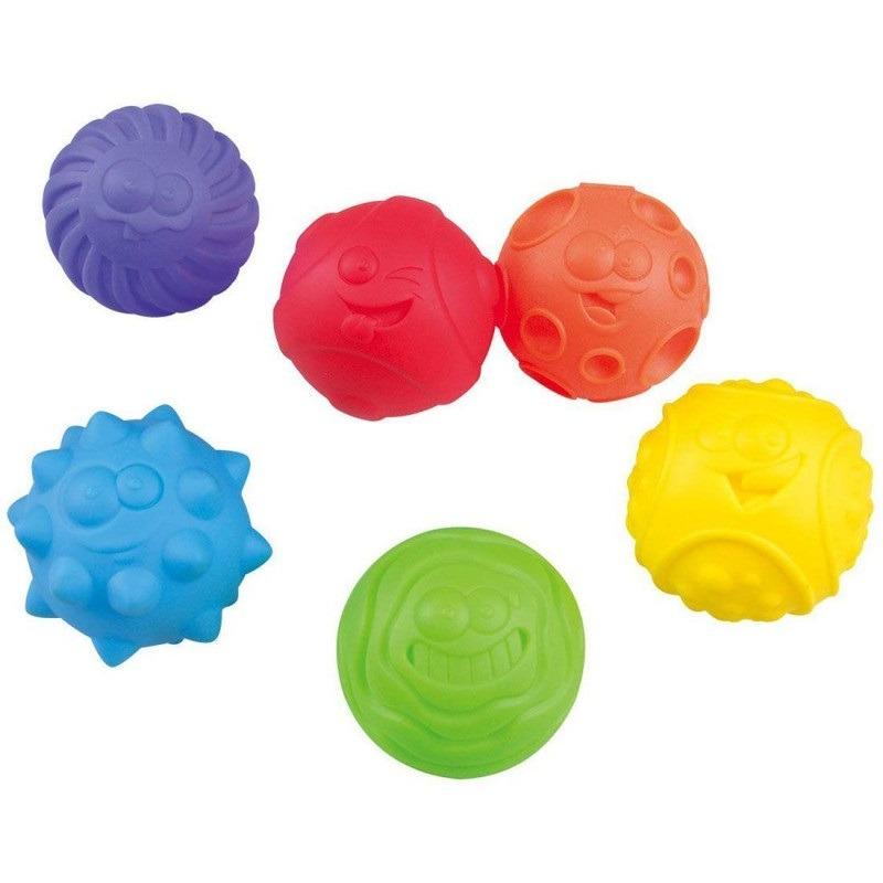 PlayGo Rainbow Textured Balls - 6 Pieces