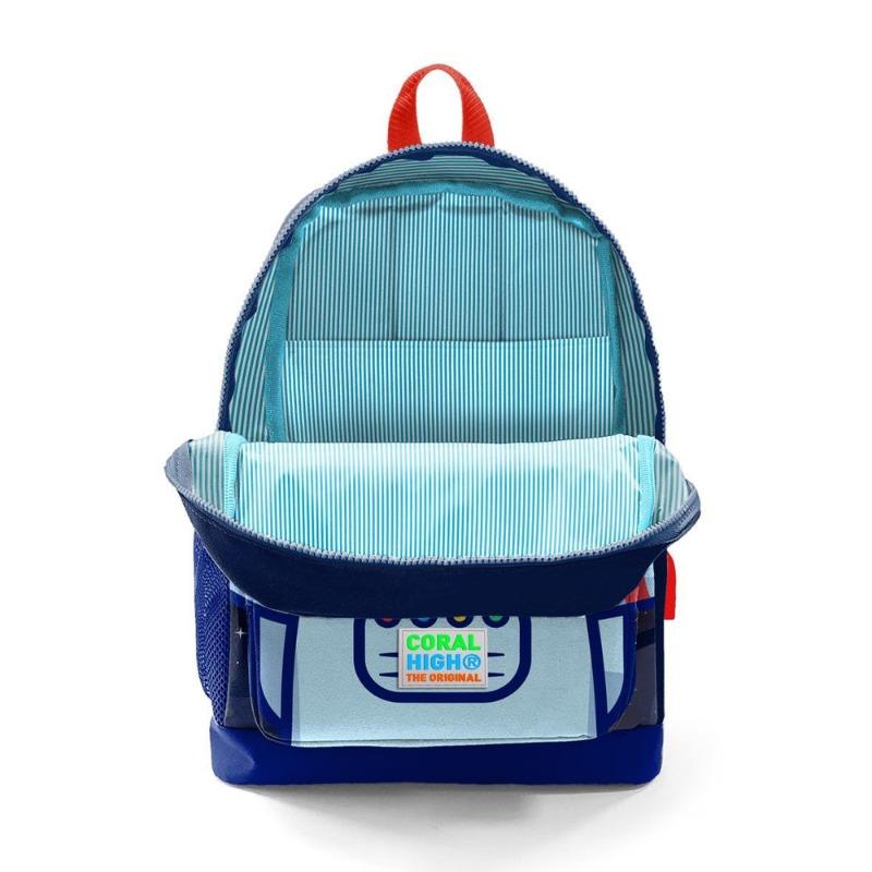 Tiny Nest Backpack Saks Blue Astronaut Pattern Two Compartments