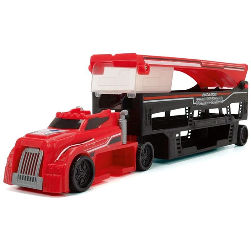 ديكي - مجموعة لعب السباق وشاحنة نقل السيارات