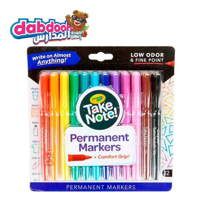 كرايولا - أقلام تحديد دائمة تيك نوت 12 لون