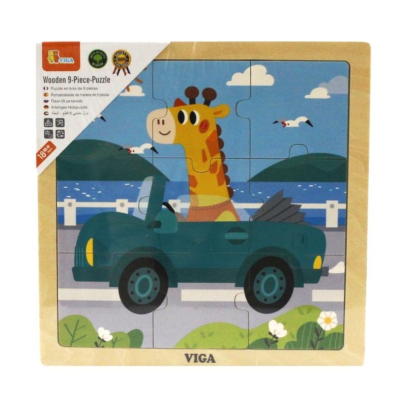 VIGA Wooden Car Puzzle - 9 Pcs